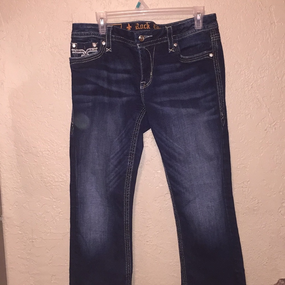 ROCK REVIVAL WOMENS LIZ EASY BOOT JEANS (SZ 31)